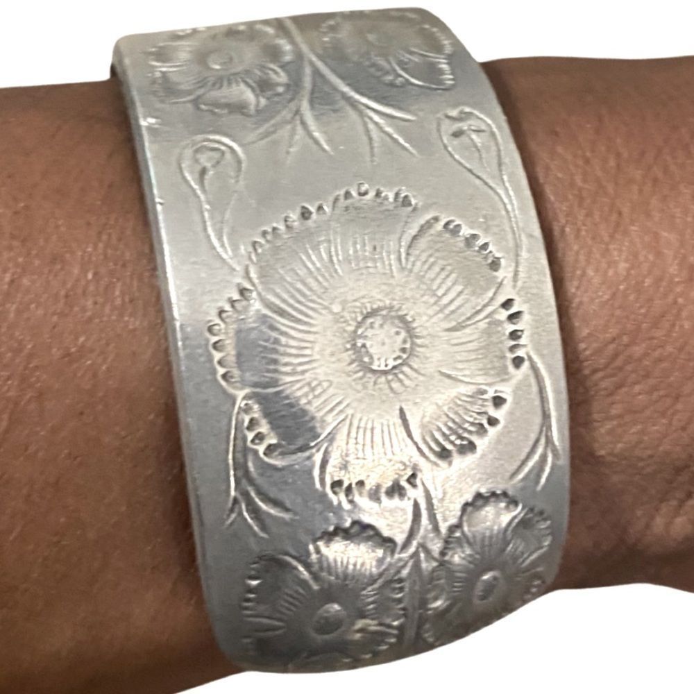 Vintage Salisbury Pewter “October” Cuff Bracelet